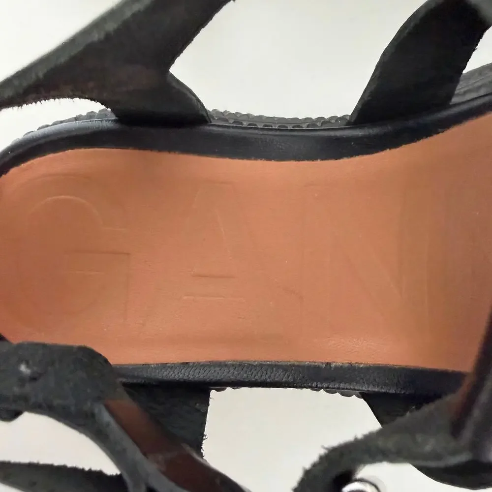 GANNI (US 7 / EU 37) Black Leather Fisherman Sandals Platform Lug Sole Shoes